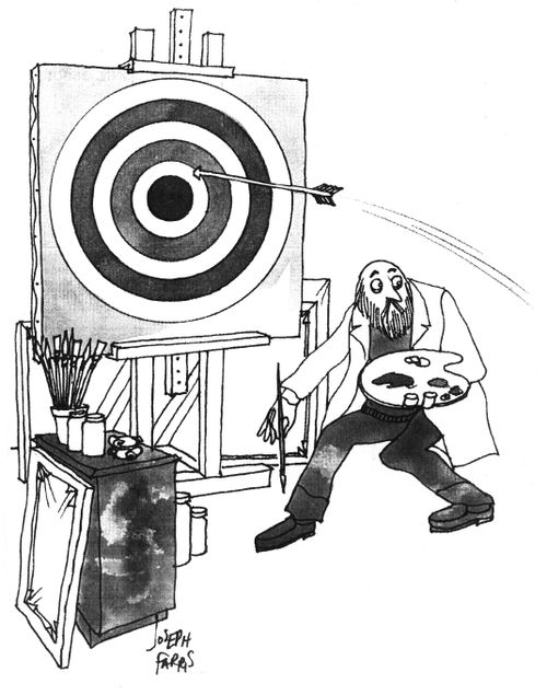 Artist Has Arrow Thrown At Target Painting.