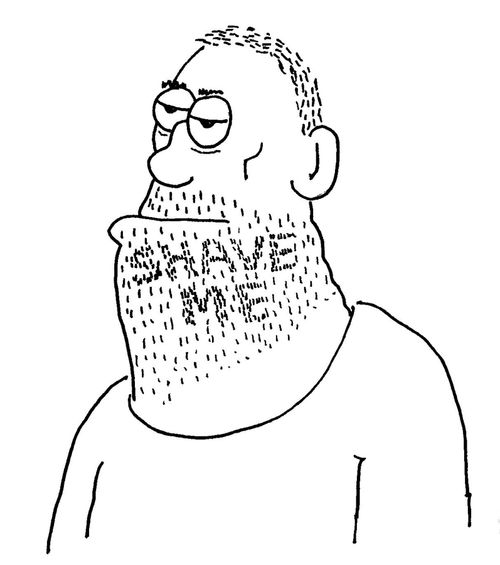 Man with stubble that reads: 'Shave me.'