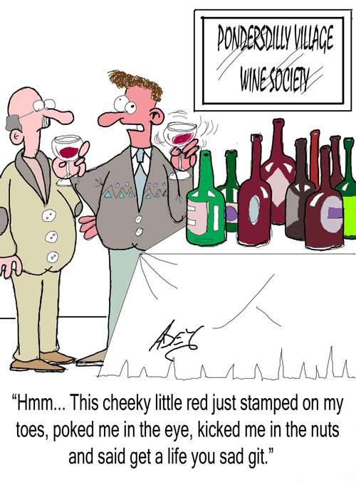 "Hmm, this cheeky little red just stamped on my toes, poked me in the eye, kicked me in the nuts and said 'get a life, you sad git'."
