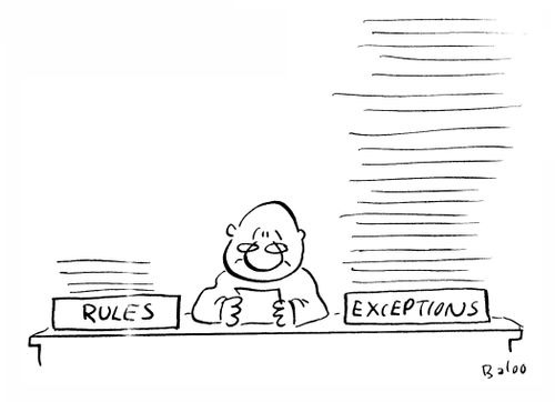In and Out paper trays: Rules and Exceptions.