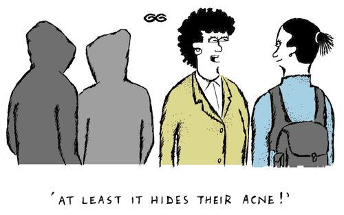 'At least it hides their acne!' (Hoodies)