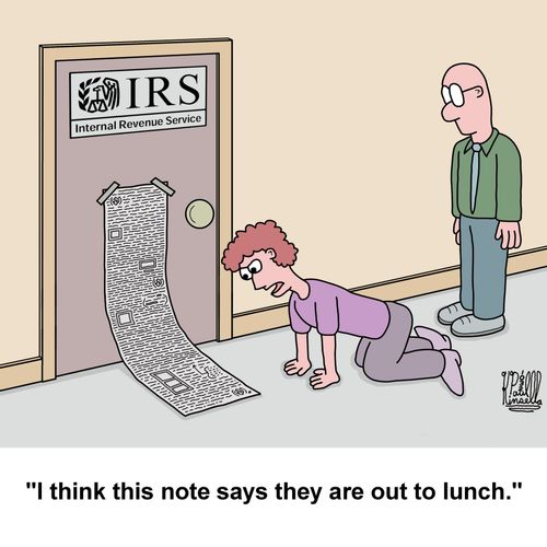 'I think this note say they are out to lunch.'