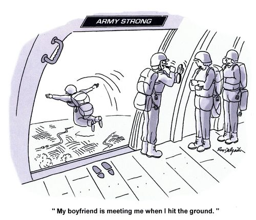 'My boyfriend is meeting me when I hit the ground.'