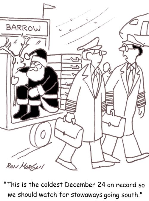'This is the coldest December 24 on record so we should watch for stowaways going south.'