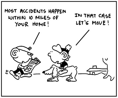 'Most accidents happen within 10 miles of your home.'