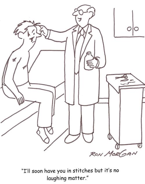 'I'll soon have you in stitches but it's no laughing matter.'