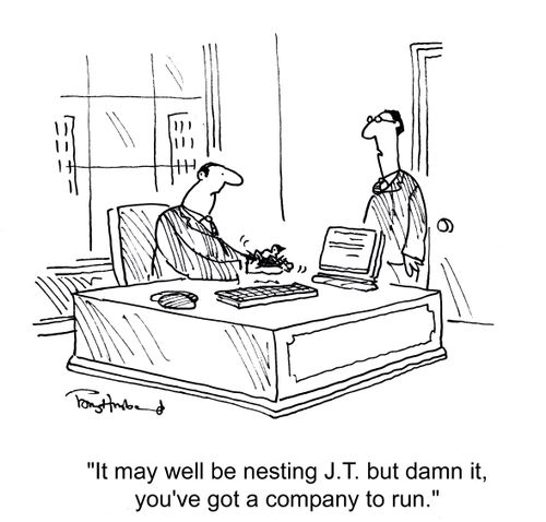 'It may well be nesting J.T but damn it, you've got a company to turn.'