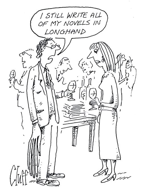 'I still write all my novels longhand.'
