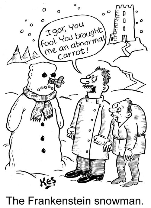 The Frankenstein snowman.