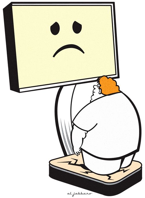 Obese Man on Scales