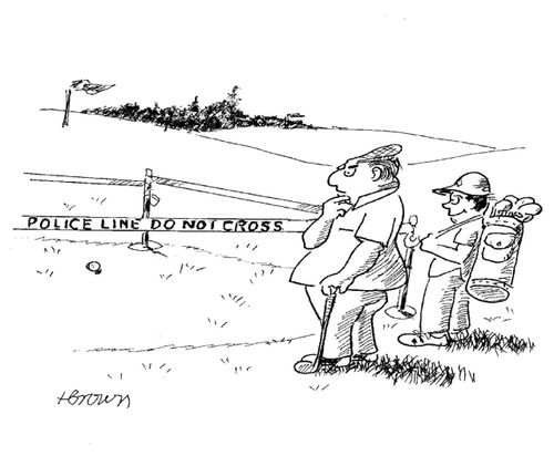 Golf Crime Scene.