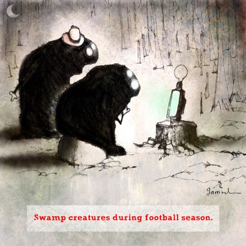 Swamp creatures during football season.
