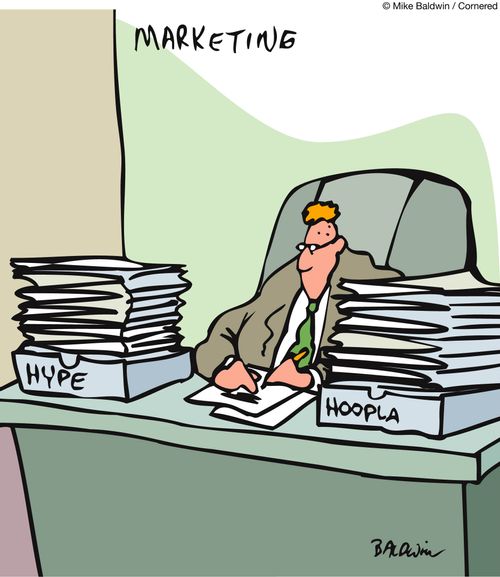 Marketing: Hype and Hoopla desk organizers.