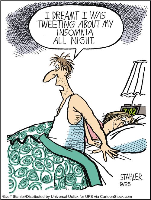'I dreamt I was tweeting about my insomnia all night.'