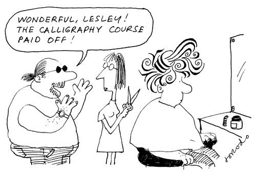 'Wonderful, Lesley! The calligraphy course paid off!'
