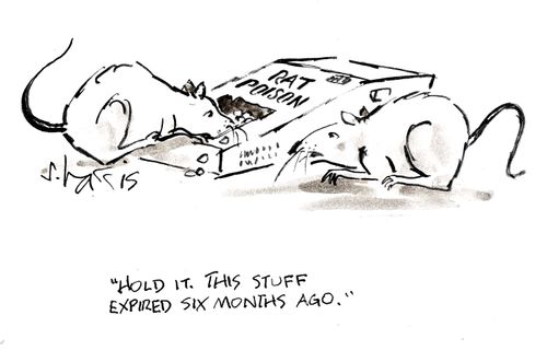 'Hold it. This stuff expired six months ago.'