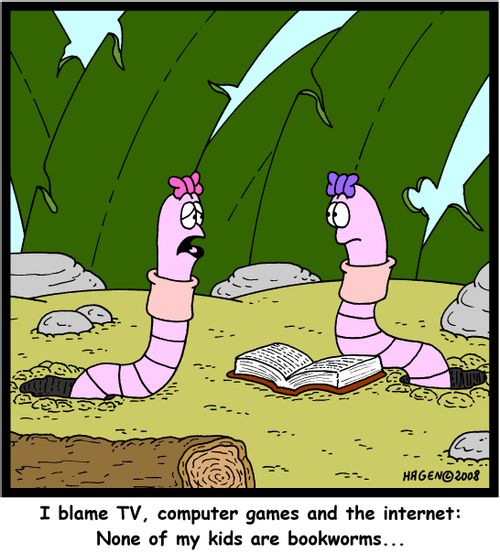 'I blame TV, computer games and the internet: None of my kids are bookworms...'