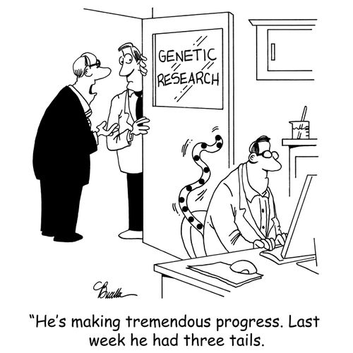 'He's making tremendous progress. last week he had three tails.'
