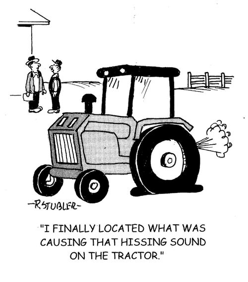 'I finnaly located what was causing that hissing sound on the tractor.'