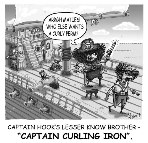 CAPTAIN CURLING IRON. BW