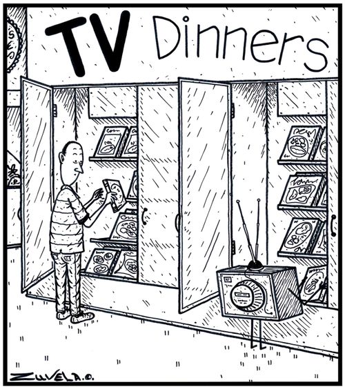 A TV Shopping for a TV Dinner.