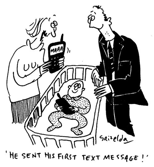 "He sent his first text message!"