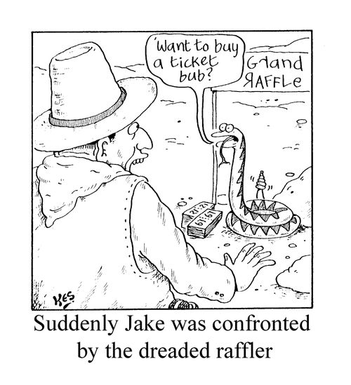 'Suddenly Jake was confronted by the dreaded raffler'