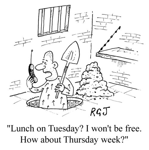 "Lunch on Tuesday? I won't be free. How about Thursday week?"