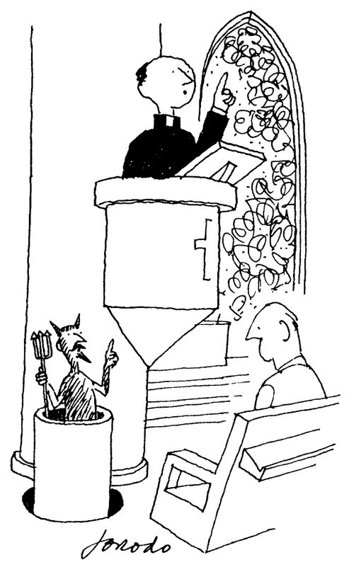 Vicar and Devil at the Pulpit