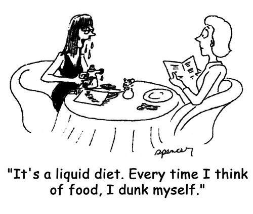 "It's a liquid diet. Every time I think of food, I dunk myself."