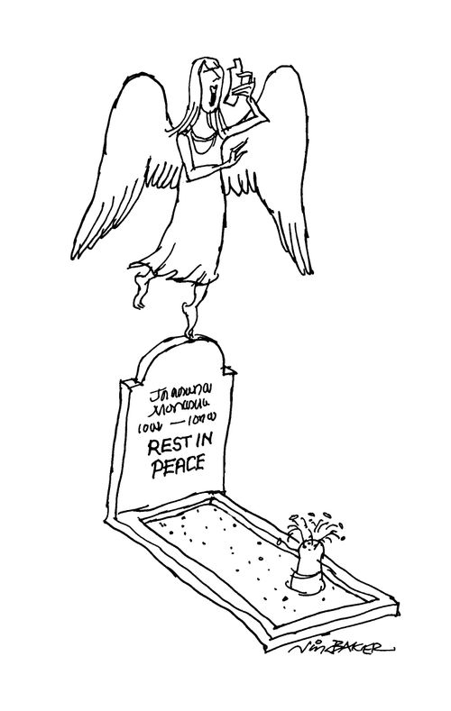 Angel talking on a mobile phone.