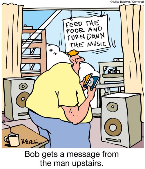 Bob gets a message from the man upstairs.