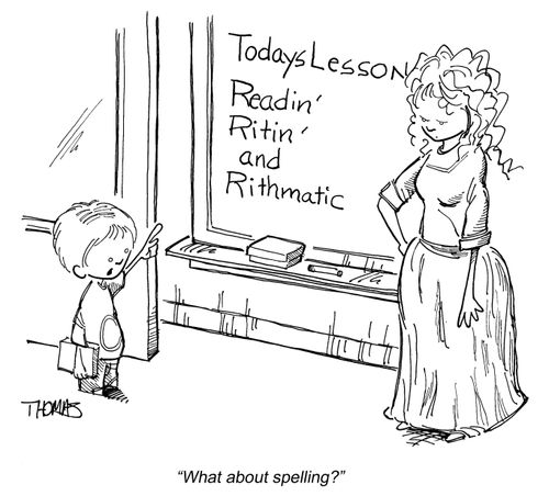 Kid in class corrects teachers spelling.