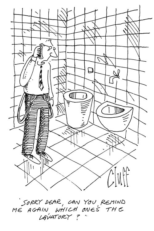 'Sorry dear, can you remind me again, which one's the lavatory?'