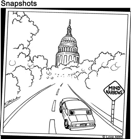 Mind Narrows road sign.