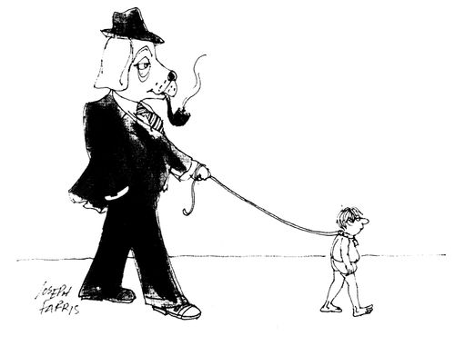 Dog walking Human.