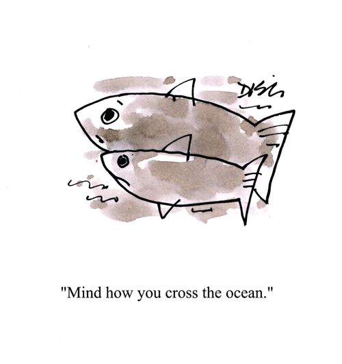 'Mind how you cross the ocean.'