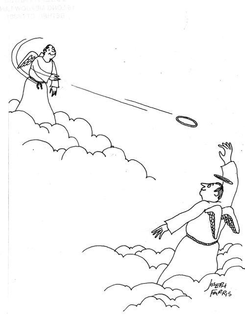 Angels Playing Frisbee with a Halo.