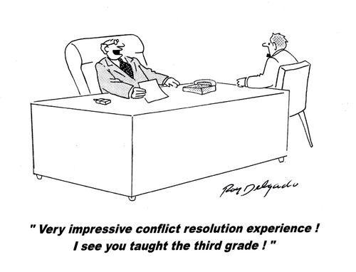 'Very impressive conflict resolution experience! I see you taught the third grade.'