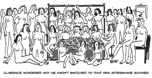 'Clarence wondered why he hadn't switched to that new aftershave sooner'