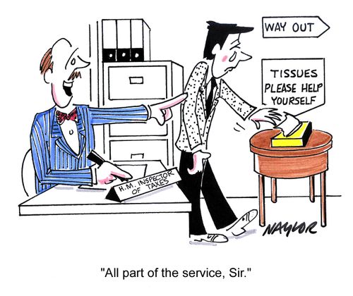 HM Inspector of Taxes - Please help yourself to tissues.