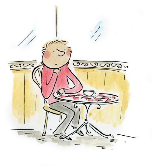 At the French Cafe.