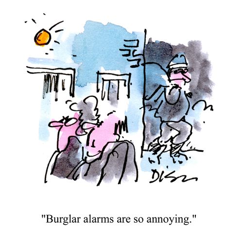 'Burglar alarms are so annoying.'