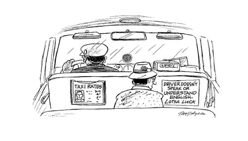 Driver doesn't speak or understand English. Lotsa Luck.