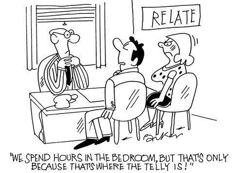'We spend hours in the bedroom,but that's only because that's where the telly is!'