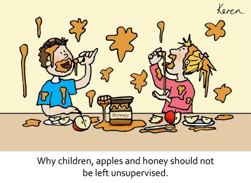Why children, apples and honey should not be left unsupervised.