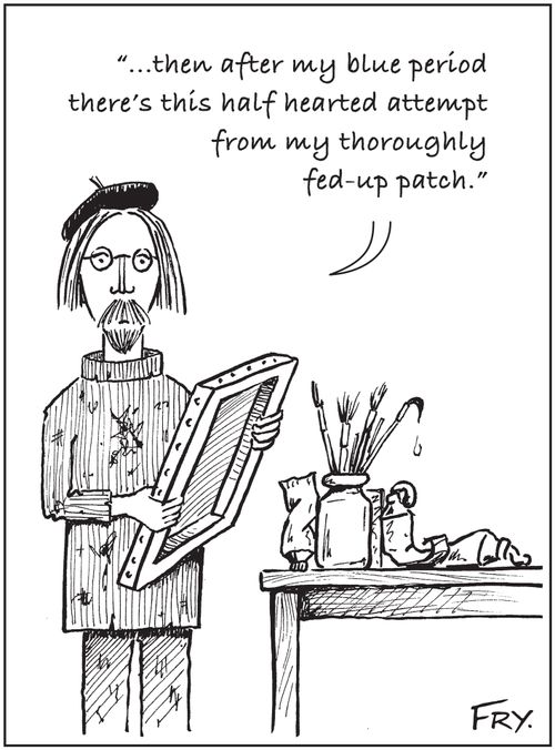 Artist: '...then after my blue period there's this half hearted attempt from my thoroughly fed-up patch.'