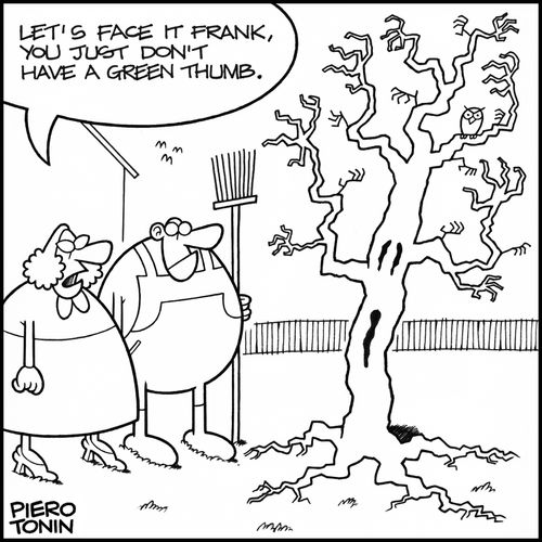 'Let's face it Frank, you just don't have a green thumb.'