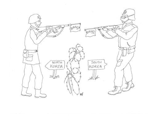 North Korean and South Korean hostilities.