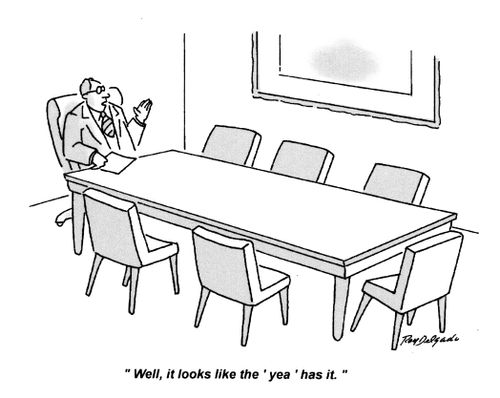 'Well, it looks like the 'yea' has it.'